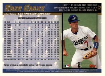 1998 Topps - Minted in Cooperstown #73 Greg Gagne Back