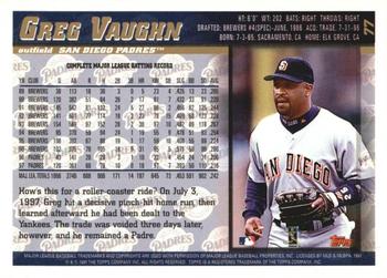 1998 Topps - Minted in Cooperstown #77 Greg Vaughn Back