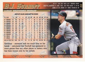 1998 Topps - Minted in Cooperstown #86 B.J. Surhoff Back