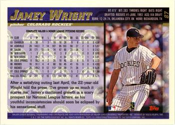 1998 Topps - Minted in Cooperstown #87 Jamey Wright Back