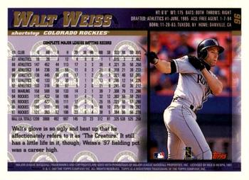 1998 Topps - Minted in Cooperstown #96 Walt Weiss Back