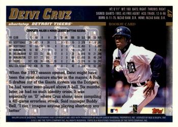 1998 Topps - Minted in Cooperstown #97 Deivi Cruz Back