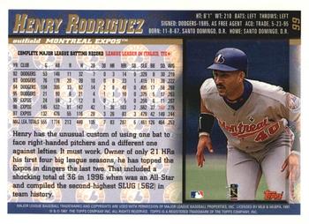 1998 Topps - Minted in Cooperstown #99 Henry Rodriguez Back