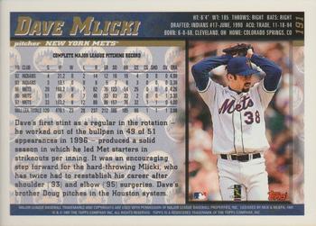 1998 Topps - Minted in Cooperstown #191 Dave Mlicki Back