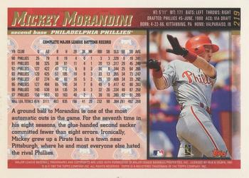 1998 Topps - Minted in Cooperstown #219 Mickey Morandini Back