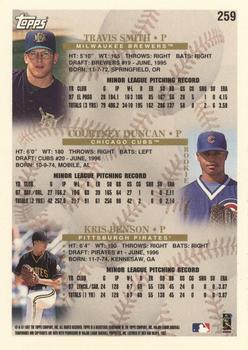 1998 Topps - Minted in Cooperstown #259 Travis Smith / Courtney Duncan / Kris Benson Back