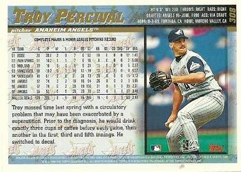1998 Topps - Minted in Cooperstown #308 Troy Percival Back