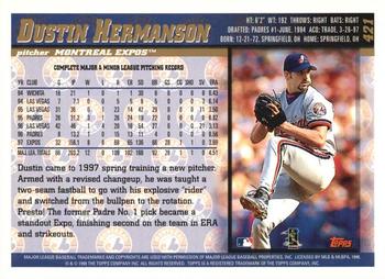 1998 Topps - Minted in Cooperstown #421 Dustin Hermanson Back