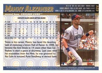 1998 Topps - Minted in Cooperstown #424 Manny Alexander Back