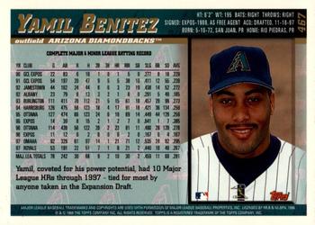 1998 Topps - Minted in Cooperstown #467 Yamil Benitez Back