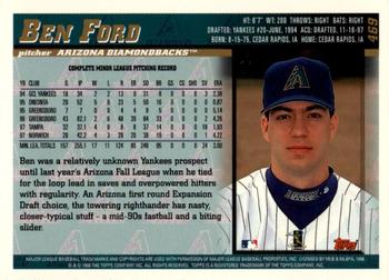 1998 Topps - Minted in Cooperstown #469 Ben Ford Back