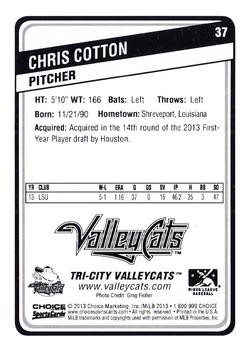 2013 Choice Tri-City ValleyCats Update #37 Chris Cotton Back