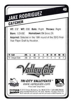 2013 Choice Tri-City ValleyCats Update #40 Jake Rodriguez Back