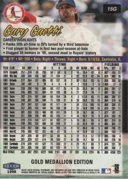 1998 Ultra - Gold Medallion #15G Gary Gaetti Back