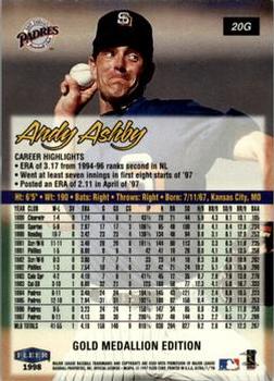 1998 Ultra - Gold Medallion #20G Andy Ashby Back