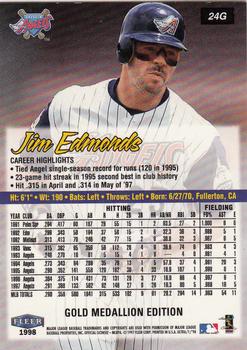 1998 Ultra - Gold Medallion #24G Jim Edmonds Back