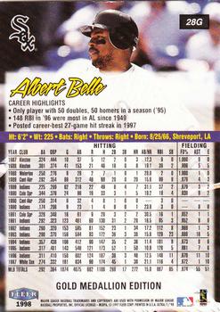 1998 Ultra - Gold Medallion #28G Albert Belle Back