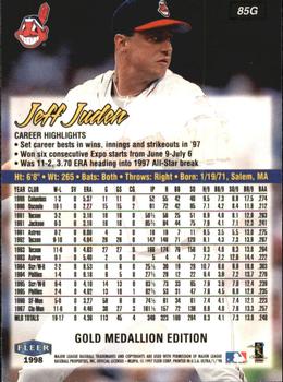 1998 Ultra - Gold Medallion #85G Jeff Juden Back