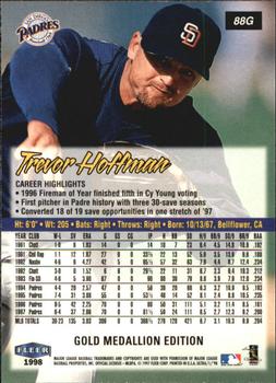 1998 Ultra - Gold Medallion #88G Trevor Hoffman Back