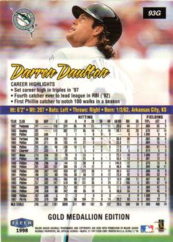 1998 Ultra - Gold Medallion #93G Darren Daulton Back