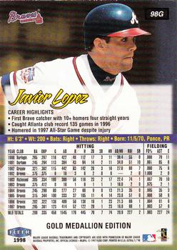 1998 Ultra - Gold Medallion #98G Javy Lopez Back