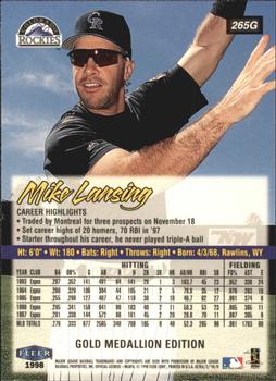 1998 Ultra - Gold Medallion #265G Mike Lansing Back