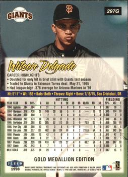 1998 Ultra - Gold Medallion #297G Wilson Delgado Back