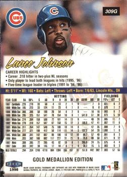 1998 Ultra - Gold Medallion #309G Lance Johnson Back