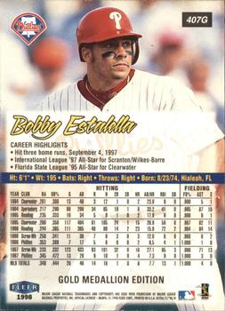 1998 Ultra - Gold Medallion #407G Bobby Estalella Back