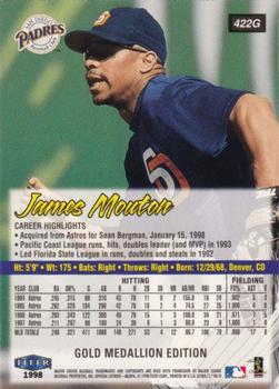 1998 Ultra - Gold Medallion #422G James Mouton Back