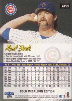 1998 Ultra - Gold Medallion #435G Rod Beck Back