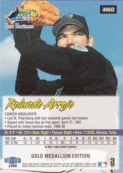 1998 Ultra - Gold Medallion #466G Rolando Arrojo Back