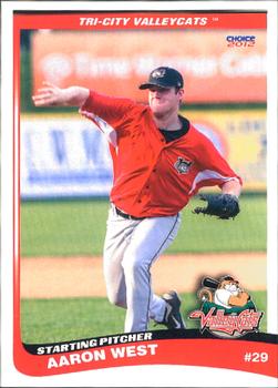 2012 Choice Tri-City ValleyCats #15 Aaron West Front