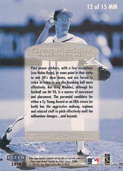 1998 Ultra - Millennium Men #12MM Greg Maddux Back