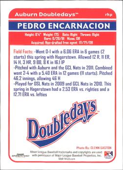 2012 Grandstand Auburn Doubledays #5 Pedro Encarnacion Back