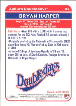 2012 Grandstand Auburn Doubledays #7 Bryan Harper Back