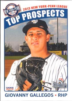 2013 Choice New York-Penn League Top Propsects #21 Giovanny Gallegos Front