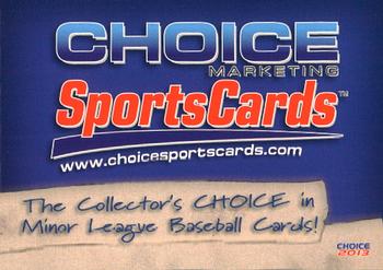 2013 Choice New York-Penn League Top Propsects #NNO Choice Marketing Ad Card Front