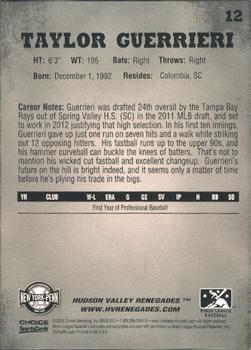 2012 Choice New York-Penn League Top Prospects #12 Taylor Guerrieri Back