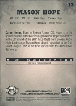 2012 Choice New York-Penn League Top Prospects #13 Mason Hope Back