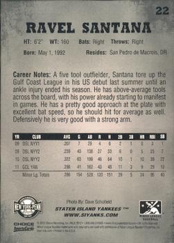 2012 Choice New York-Penn League Top Prospects #22 Ravel Santana Back