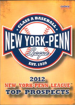 2012 Choice New York-Penn League Top Prospects #NNO Header Card Front
