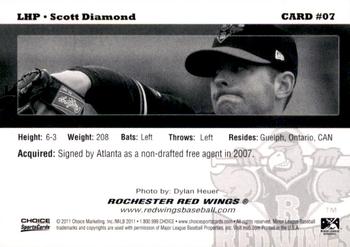 2011 Choice Rochester Red Wings #07 Scott Diamond Back