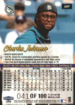 1998 Ultra - Platinum Medallion #60P Charles Johnson Back