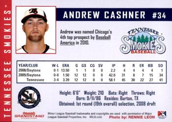 2010 Grandstand Tennessee Smokies #NNO Andrew Cashner Back