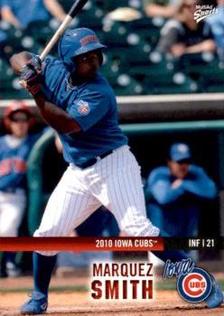 2010 MultiAd Iowa Cubs #28 Marquez Smith Front