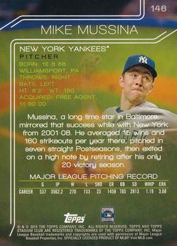 2015 Stadium Club - Gold Foil #146 Mike Mussina Back