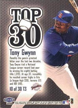 1998 Ultra - Top 30 #10T3 Tony Gwynn Back