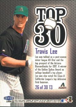 1998 Ultra - Top 30 #26T3 Travis Lee Back