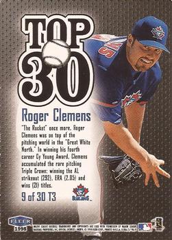 1998 Ultra - Top 30 #9T3 Roger Clemens Back